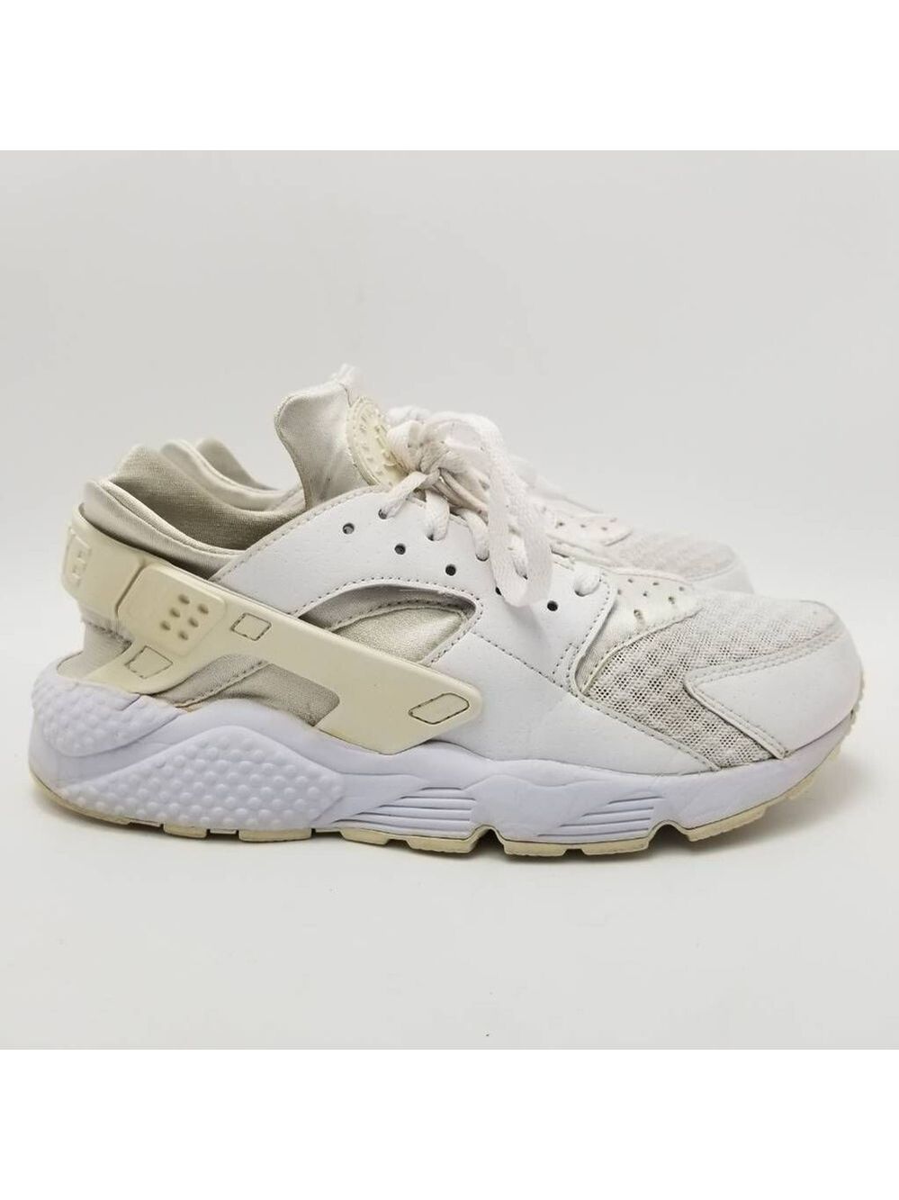 Nike Air Huarache Running Shoes White 318429-111 Low Top Mesh Lace Up 8.5 M